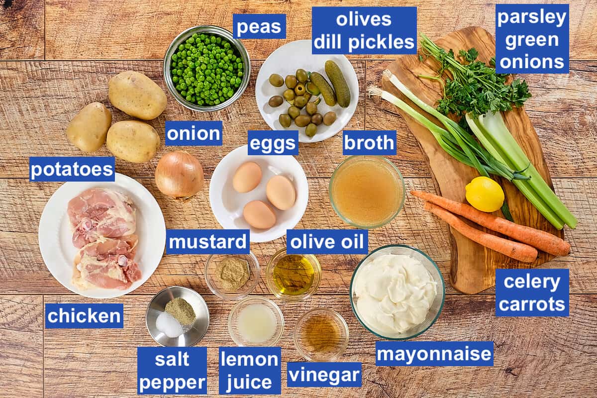 Ingredients for Persian chicken potato recipe.