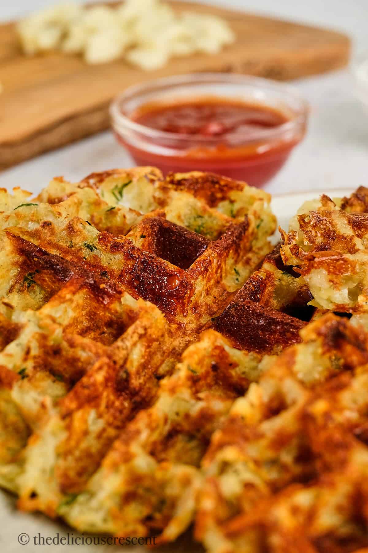 Savory waffles made with potatoes.