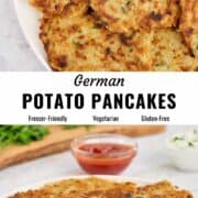 German potato pancakes pin image.