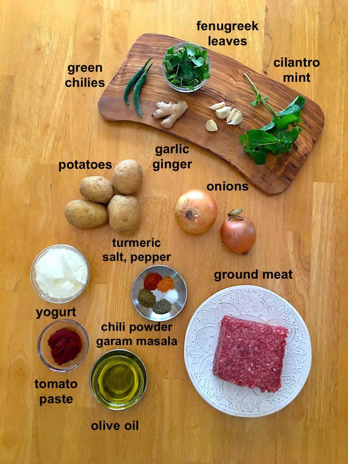 Ingredients needed for the recipe.