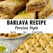 Persian baklava recipe pin image.