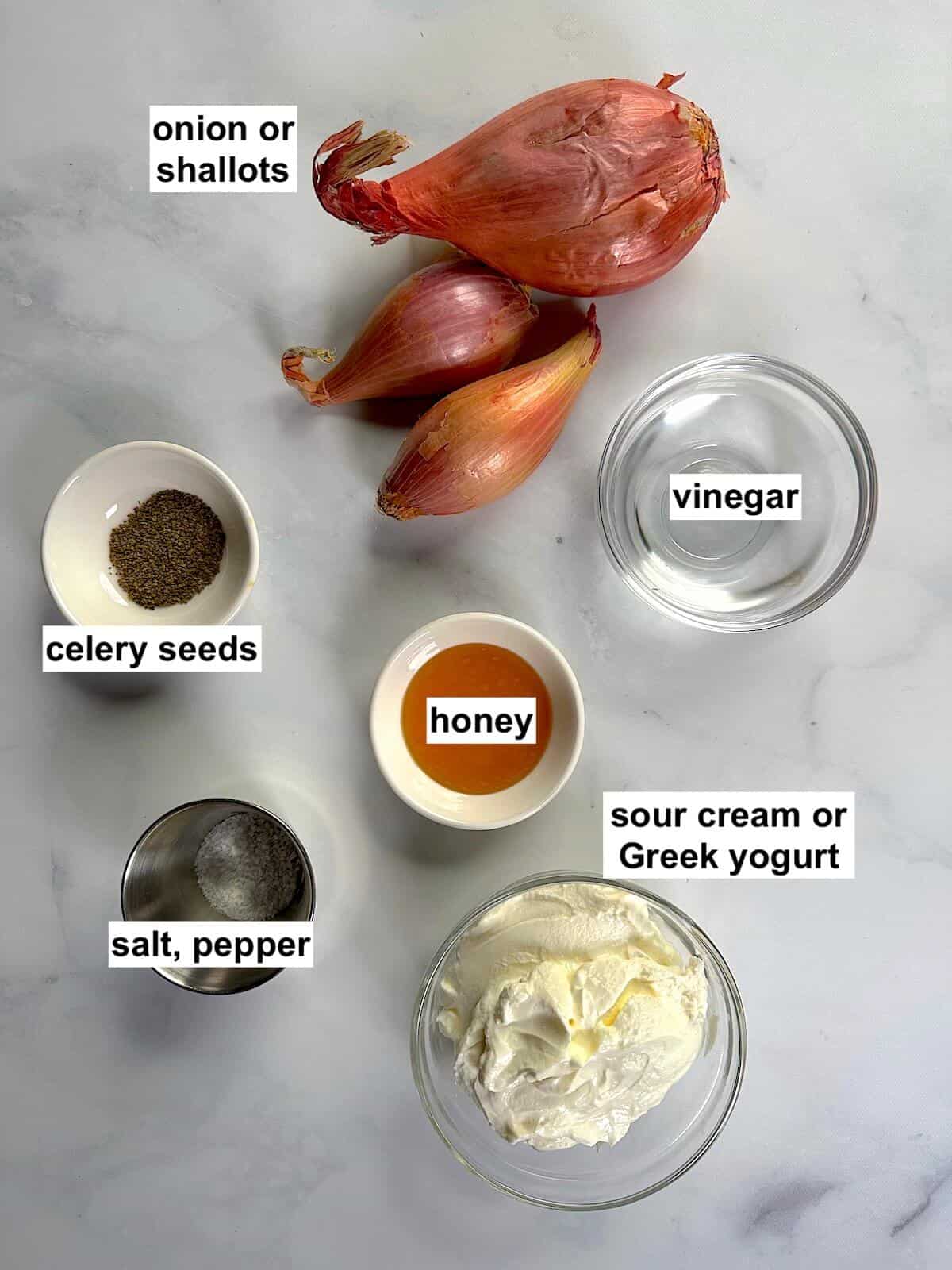 Ingredients needed for the creamy version.