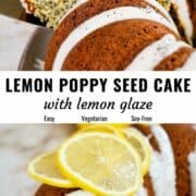 Lemon poppy seed cake pin image.