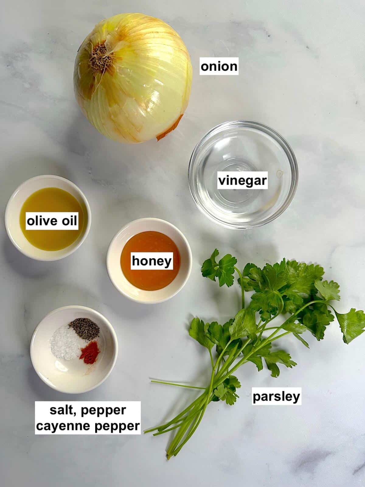 Ingredients needed for the vinegar based option.