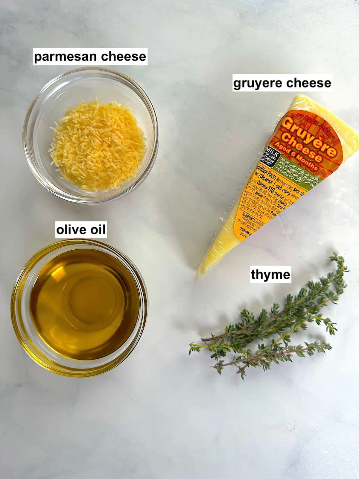 Ingredients needed for the cheese filling.
