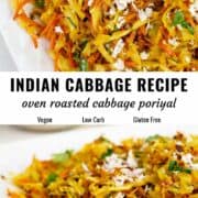Indian cabbage recipe (oven roasted) pin image.