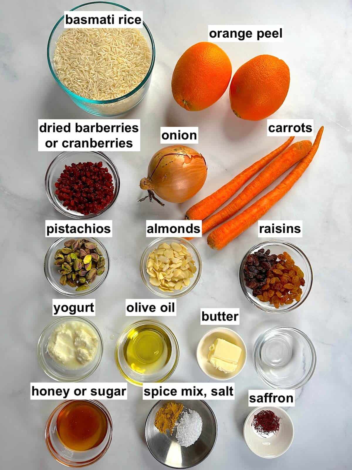 Ingredients needed for the recipe.