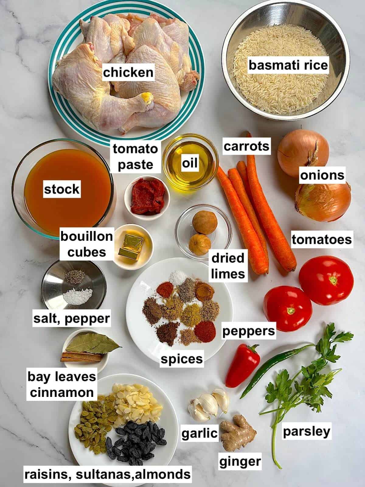 Ingredients needed for the recipe.