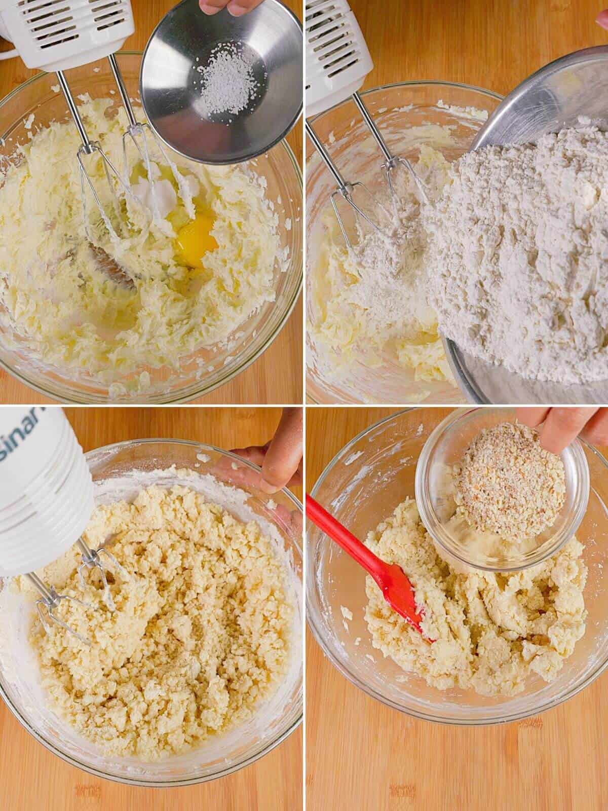 Making dough for the recipe.