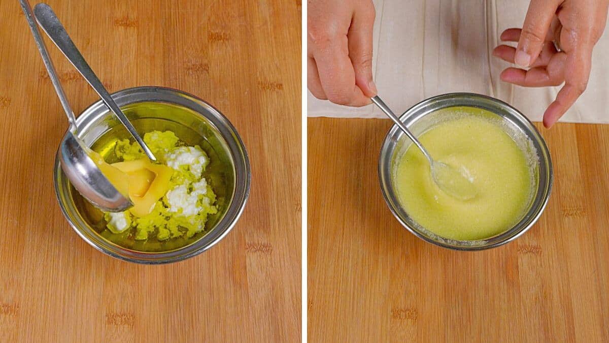 Making the brushing mixture.