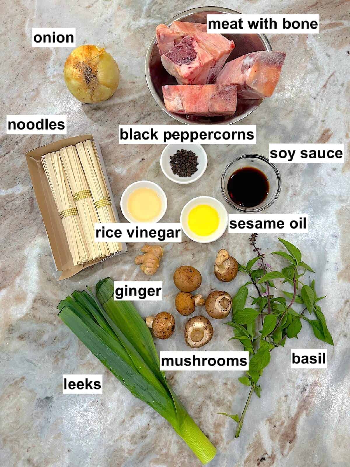 Ingredients needed for the recipe.